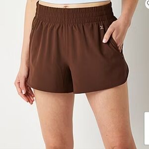 Xersion Brown Athletic Shorts with Soft Fabric and Relaxed Fit
